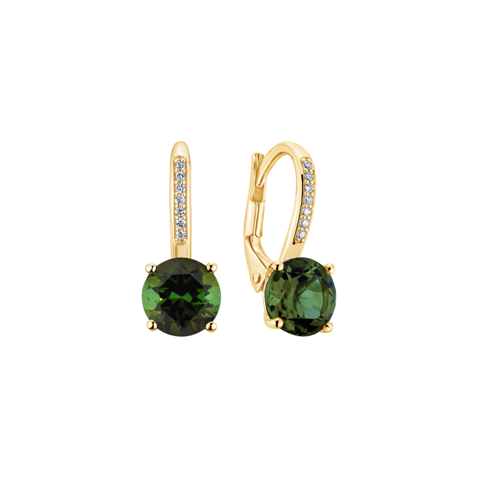 Diamond earrings with Tourmaline Carlo