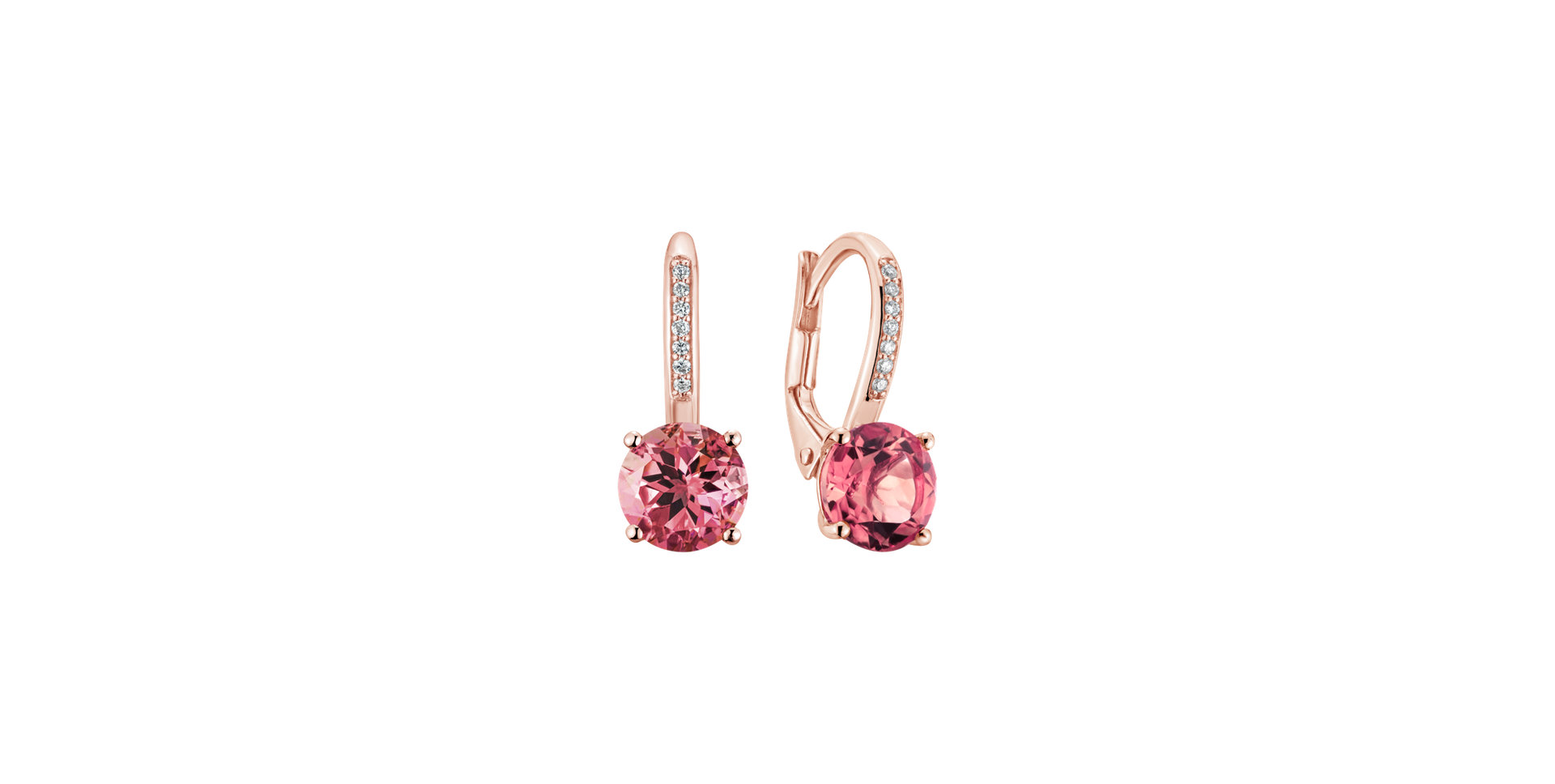 Diamond earrings with Tourmaline Carlo