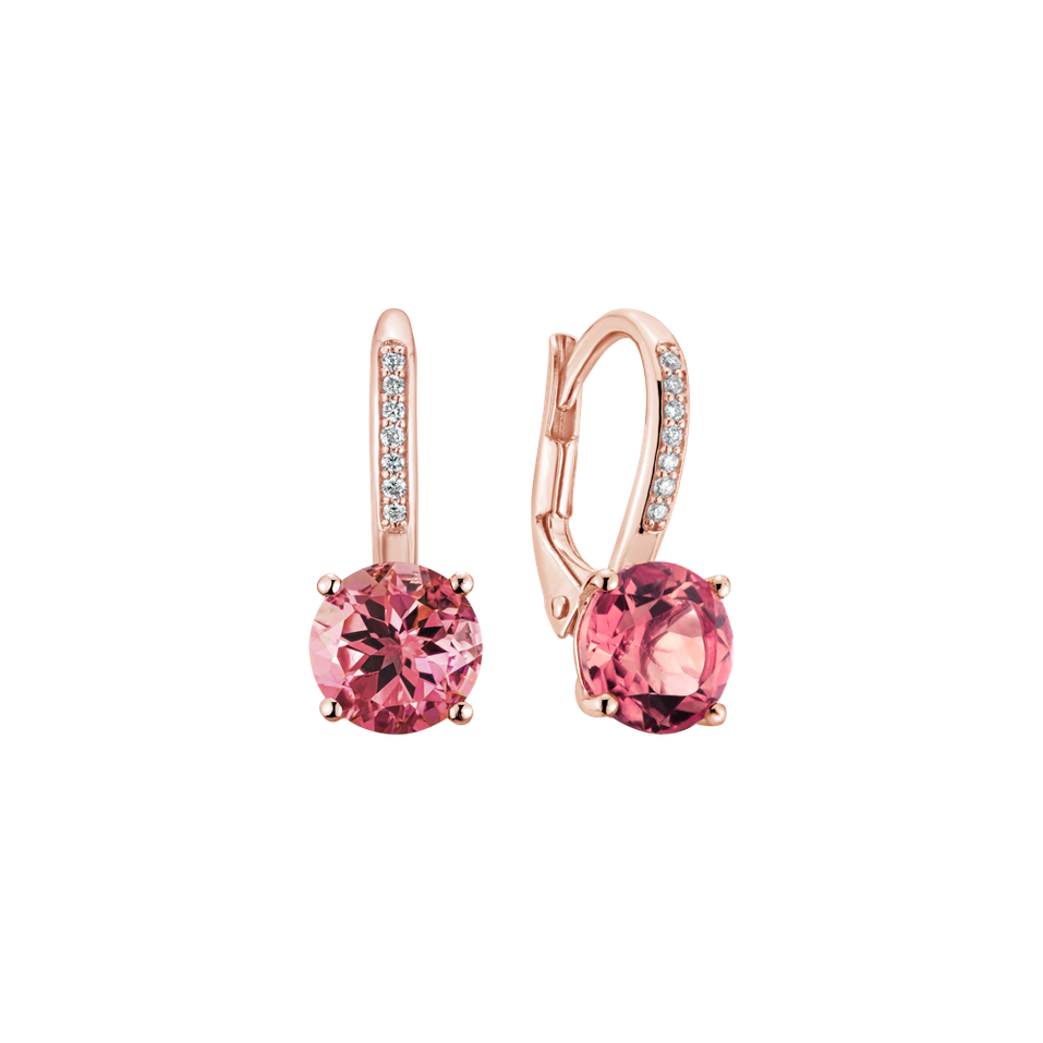 Diamond earrings with Tourmaline Carlo