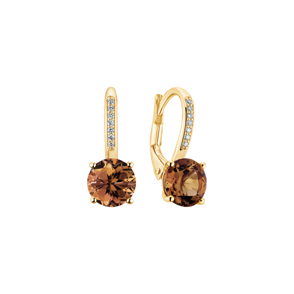 Diamond earrings with Tourmaline Carlo