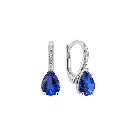 Diamond earrings with Tanzanite Tearfall