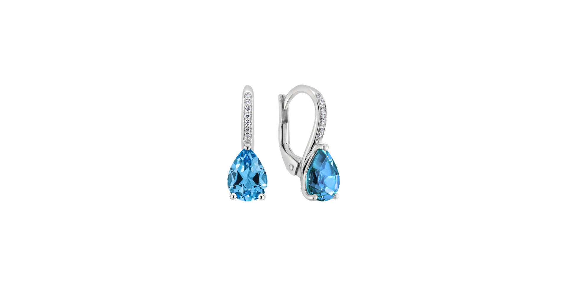 Diamond earrings with Topaz Tearfall
