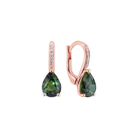 Diamond earrings with Tourmaline Tearfall