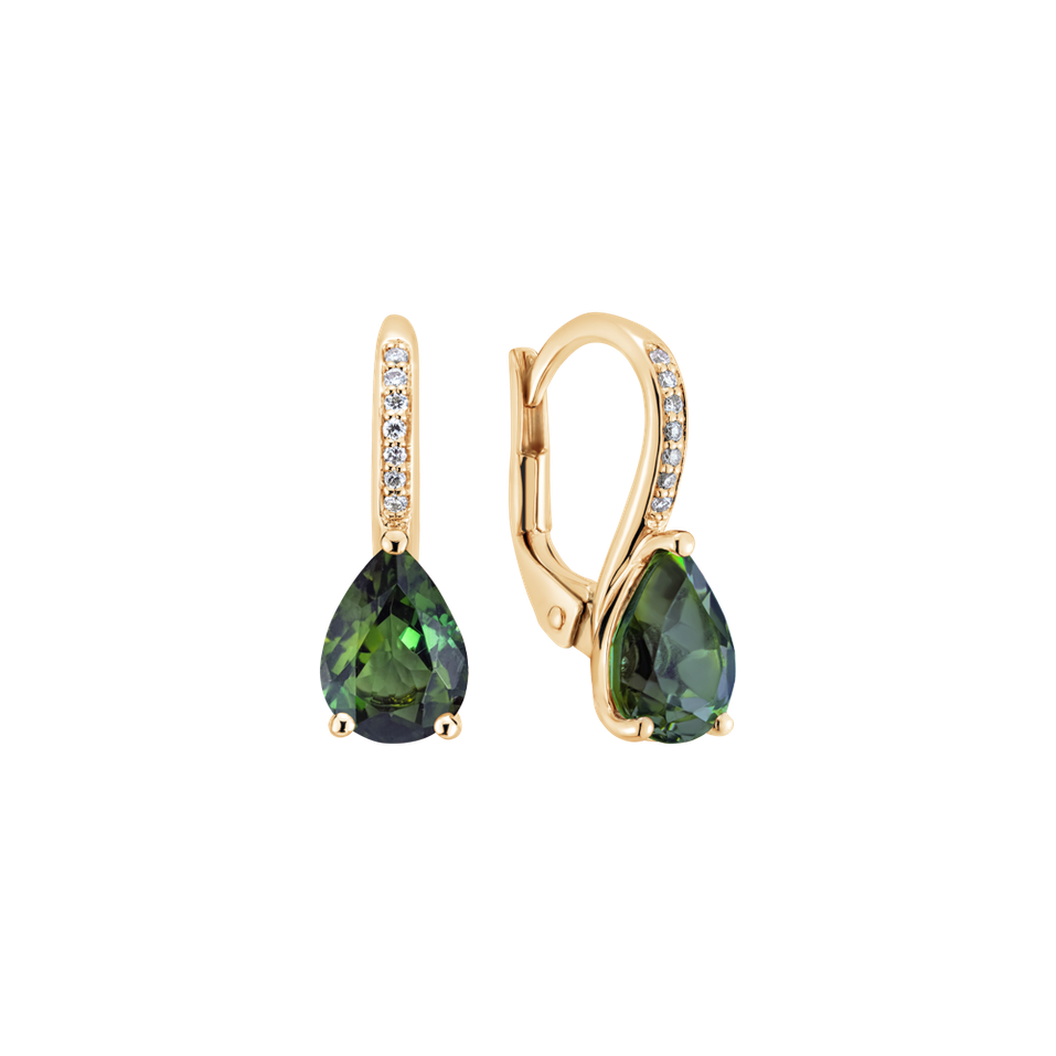Diamond earrings with Tourmaline Tearfall
