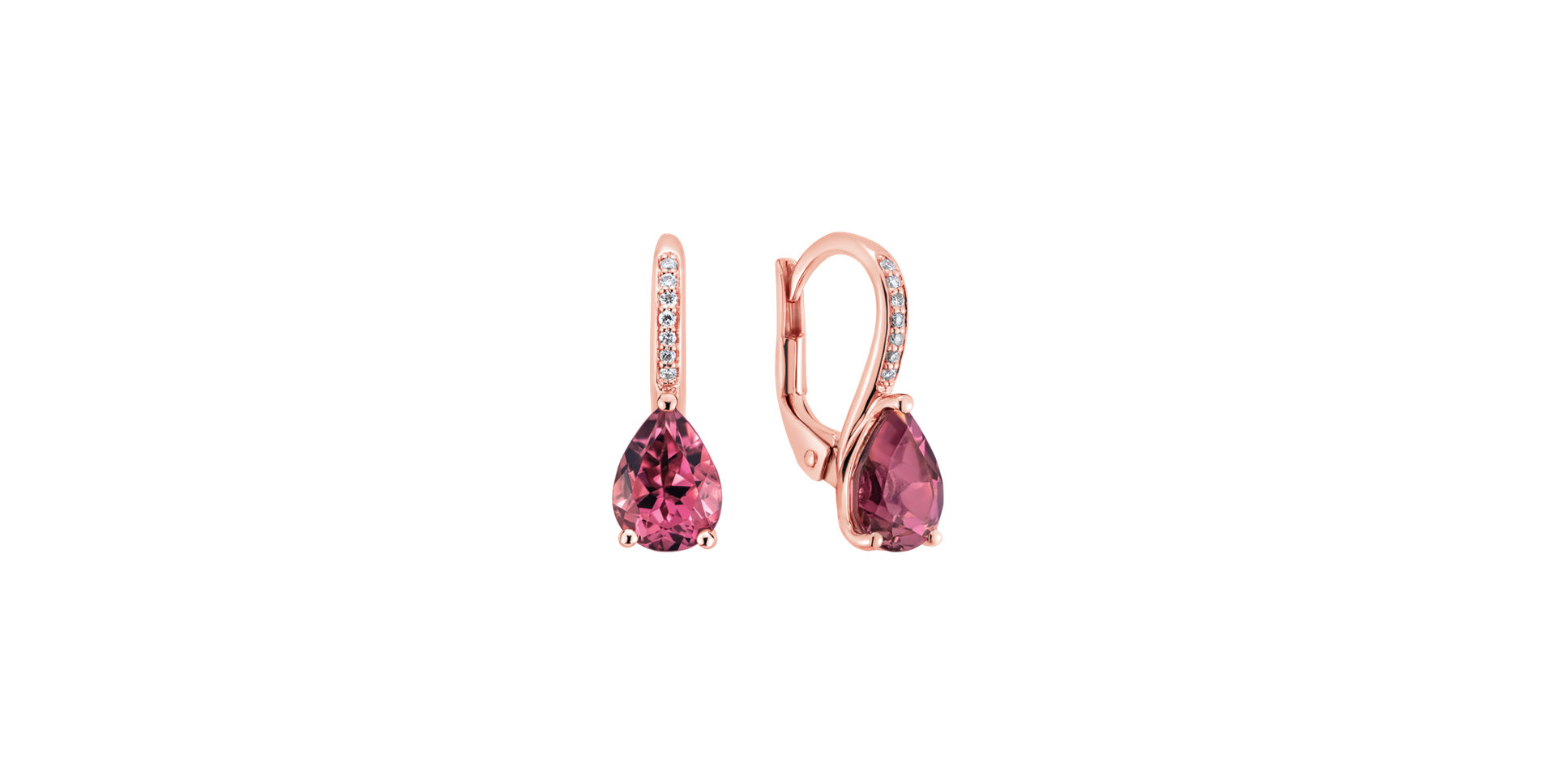 Diamond earrings with Tourmaline Tearfall