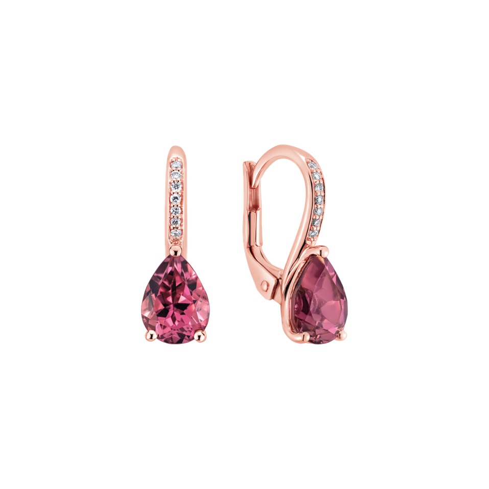Diamond earrings with Tourmaline Tearfall