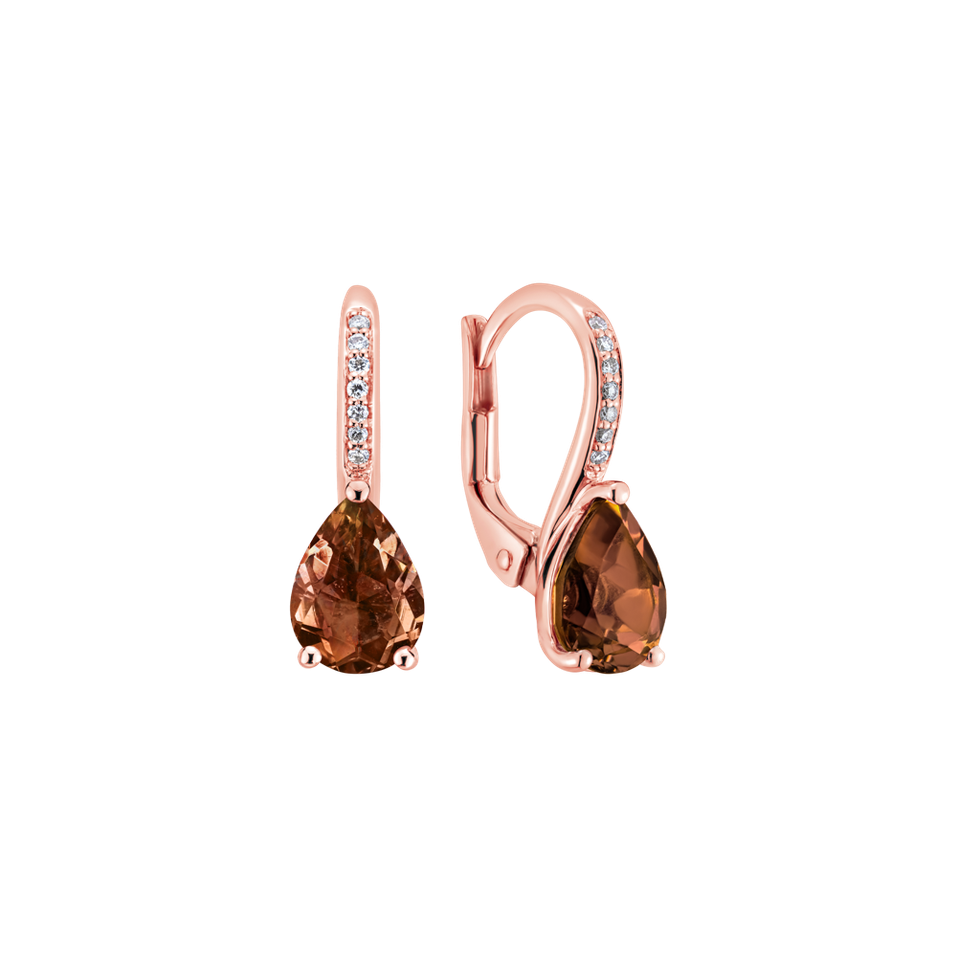 Diamond earrings with Tourmaline Tearfall