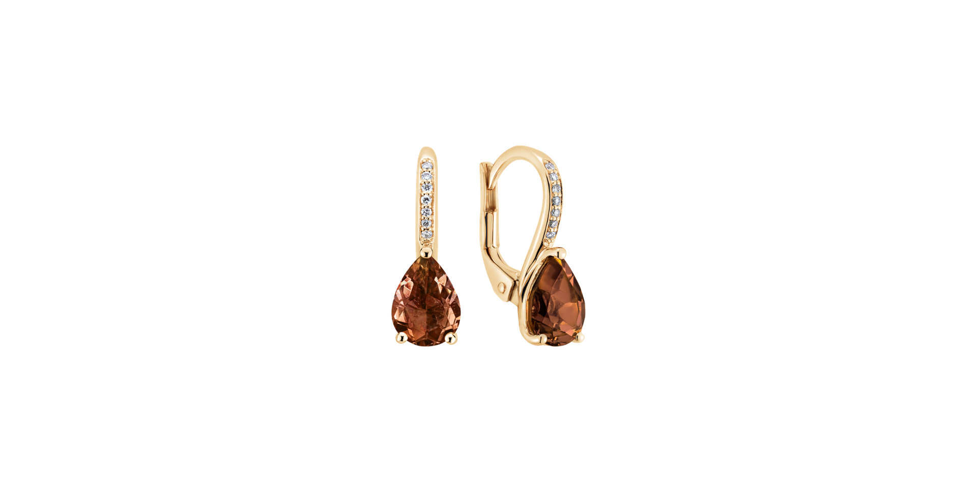 Diamond earrings with Tourmaline Tearfall