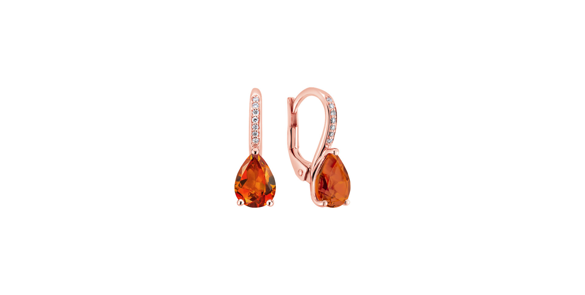 Diamond earrings with Citrine Tearfall