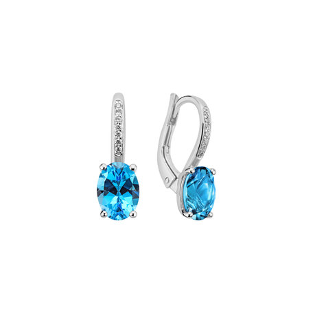 Diamond earrings with Topaz Lucrezia