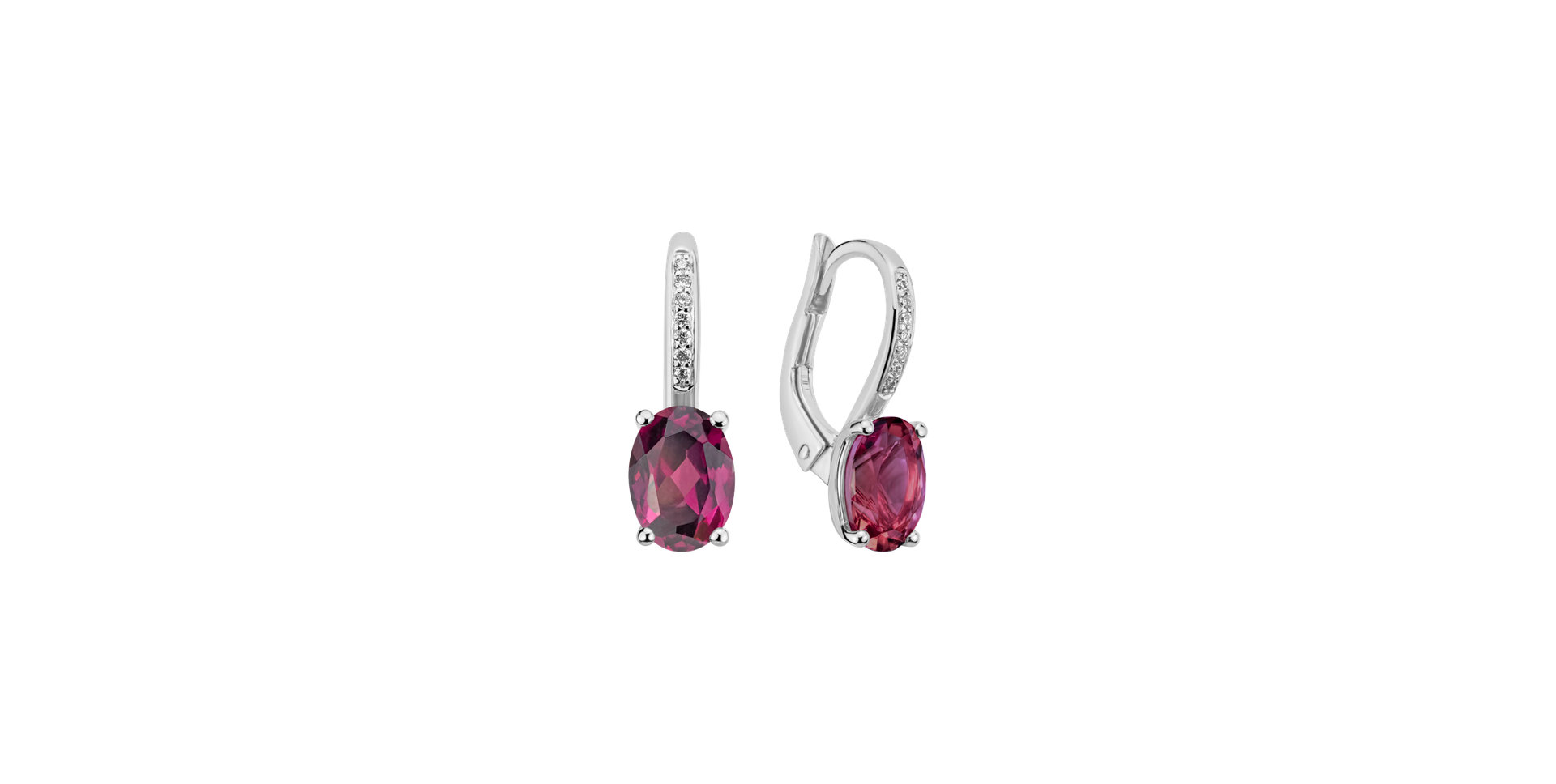 Diamond earrings with Rhodolite Lucrezia