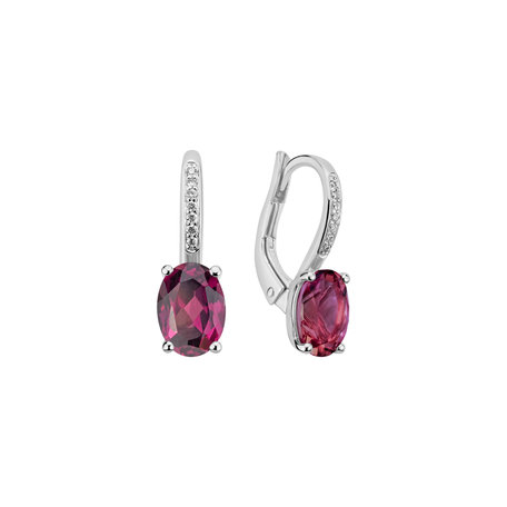 Diamond earrings with Rhodolite Lucrezia