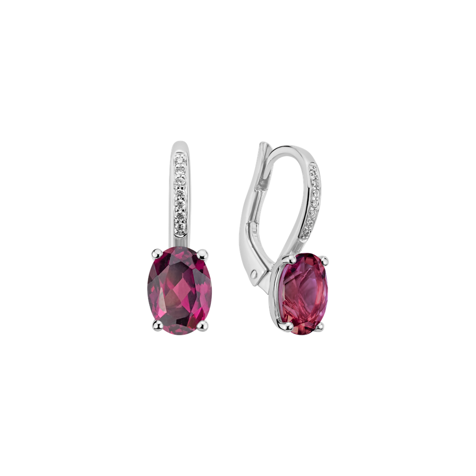Diamond earrings with Rhodolite Lucrezia