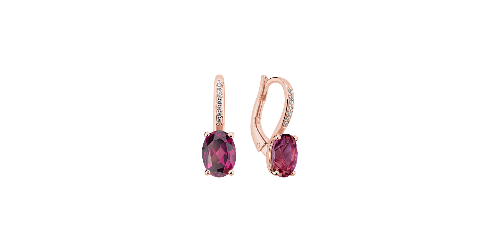 Diamond earrings with Rhodolite Lucrezia