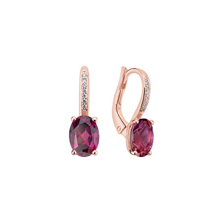 Diamond earrings with Rhodolite Lucrezia