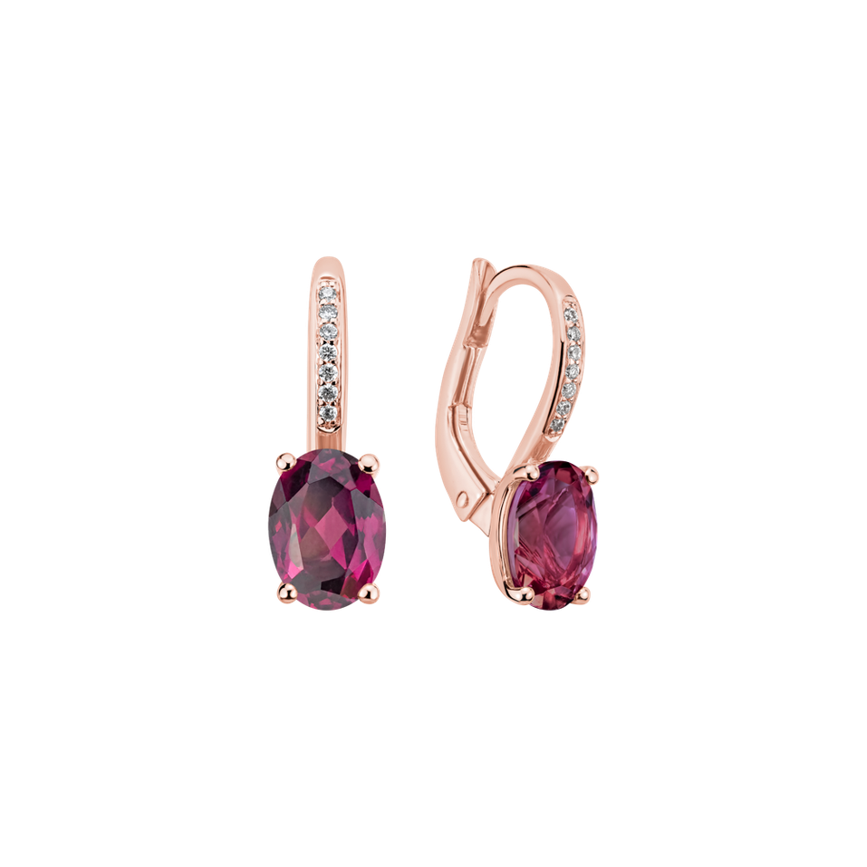 Diamond earrings with Rhodolite Lucrezia