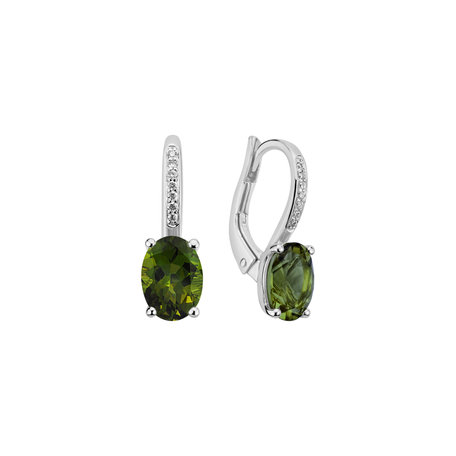 Diamond earrings with Tourmaline Lucrezia