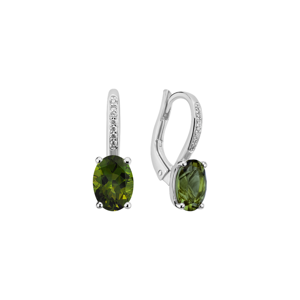 Diamond earrings with Tourmaline Lucrezia