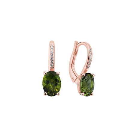Diamond earrings with Tourmaline Lucrezia