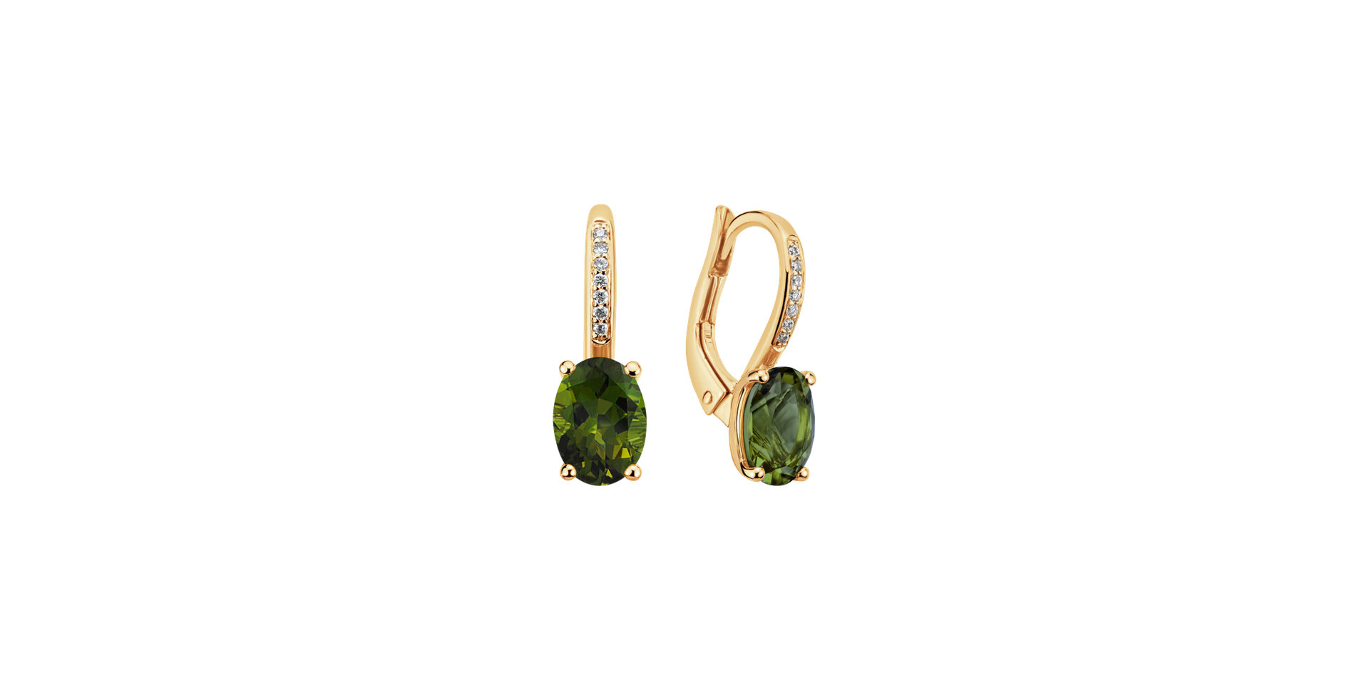 Diamond earrings with Tourmaline Lucrezia