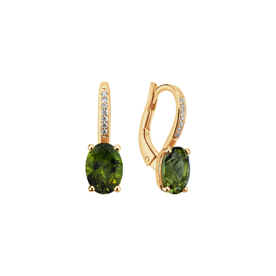 Diamond earrings with Tourmaline Lucrezia