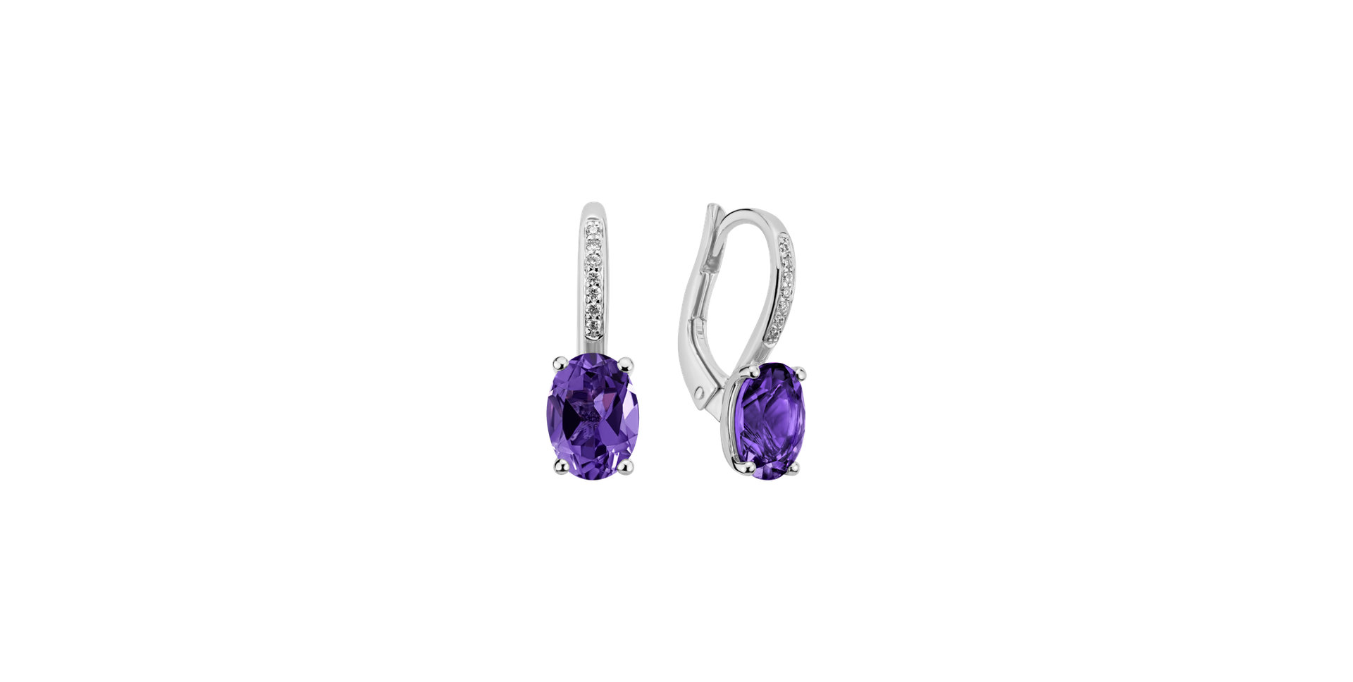Diamond earrings with Amethyst Lucrezia