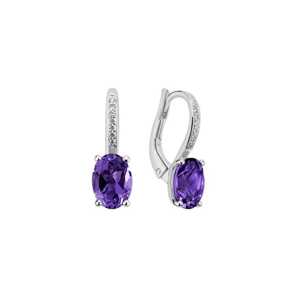 Diamond earrings with Amethyst Lucrezia