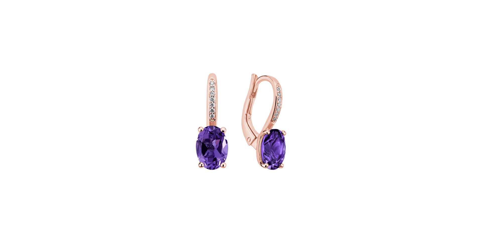 Diamond earrings with Amethyst Lucrezia
