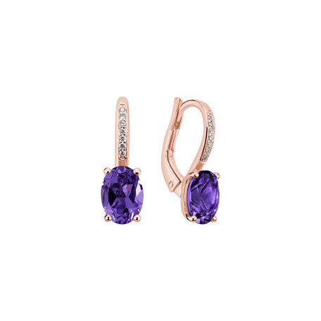 Diamond earrings with Amethyst Lucrezia