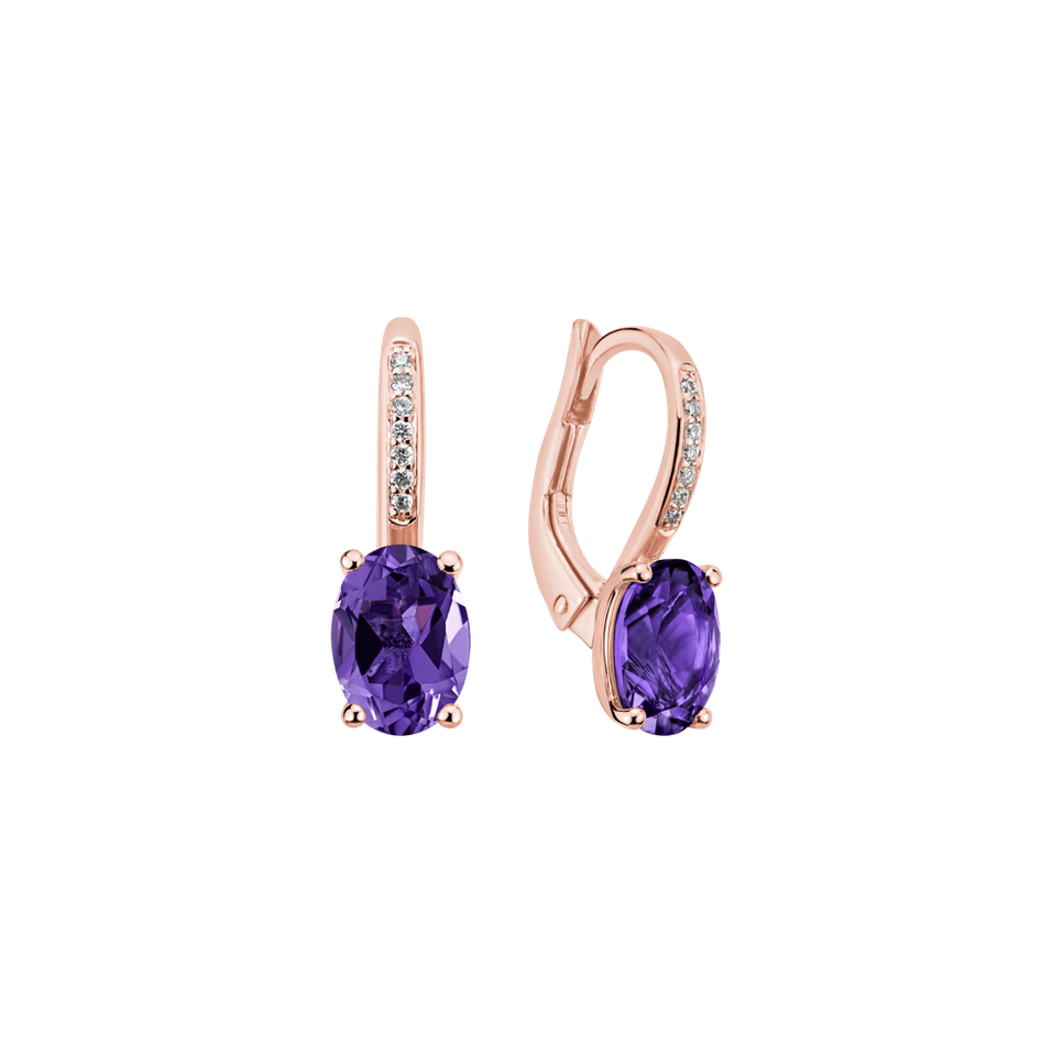 Diamond earrings with Amethyst Lucrezia