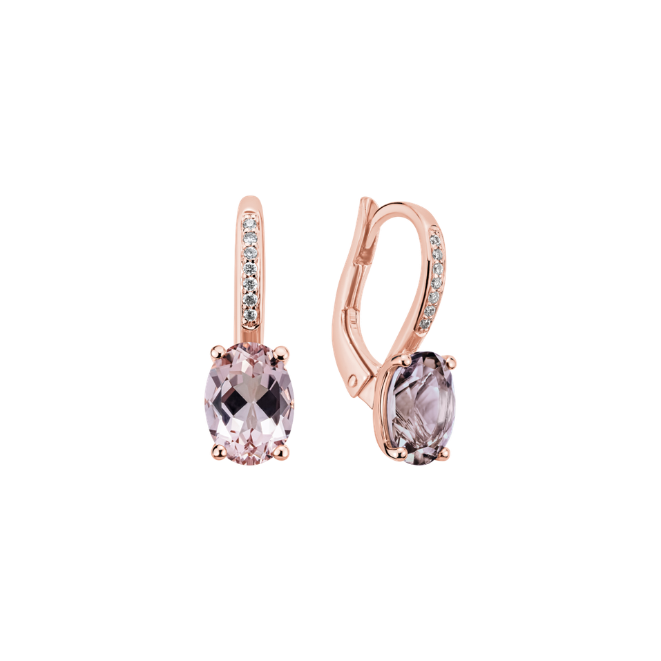 Diamond earrings with Morganite Lucrezia