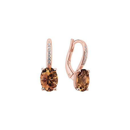 Diamond earrings with Tourmaline Lucrezia