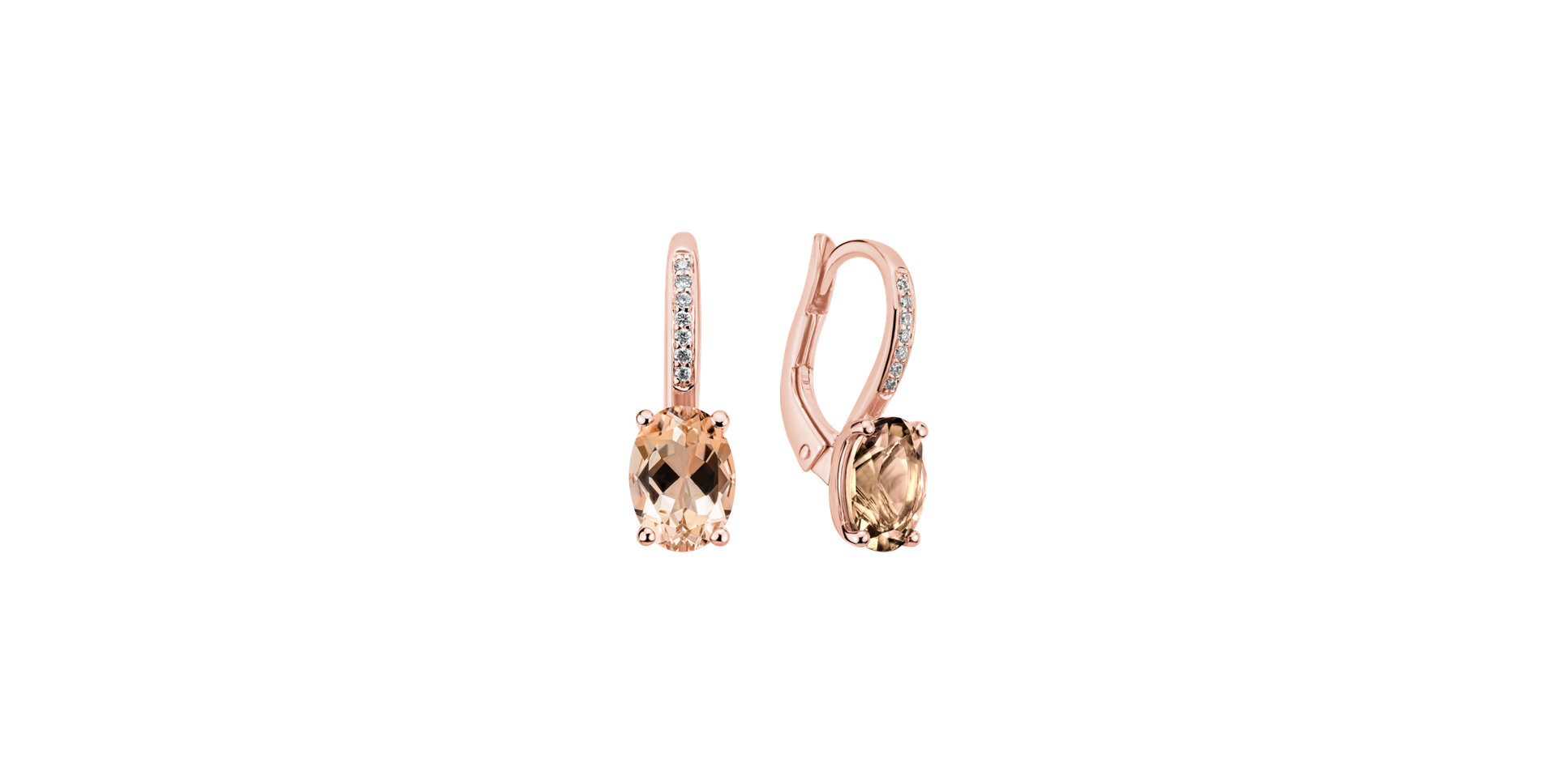 Diamond earrings with Morganite Lucrezia