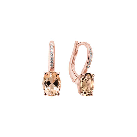 Diamond earrings with Morganite Lucrezia