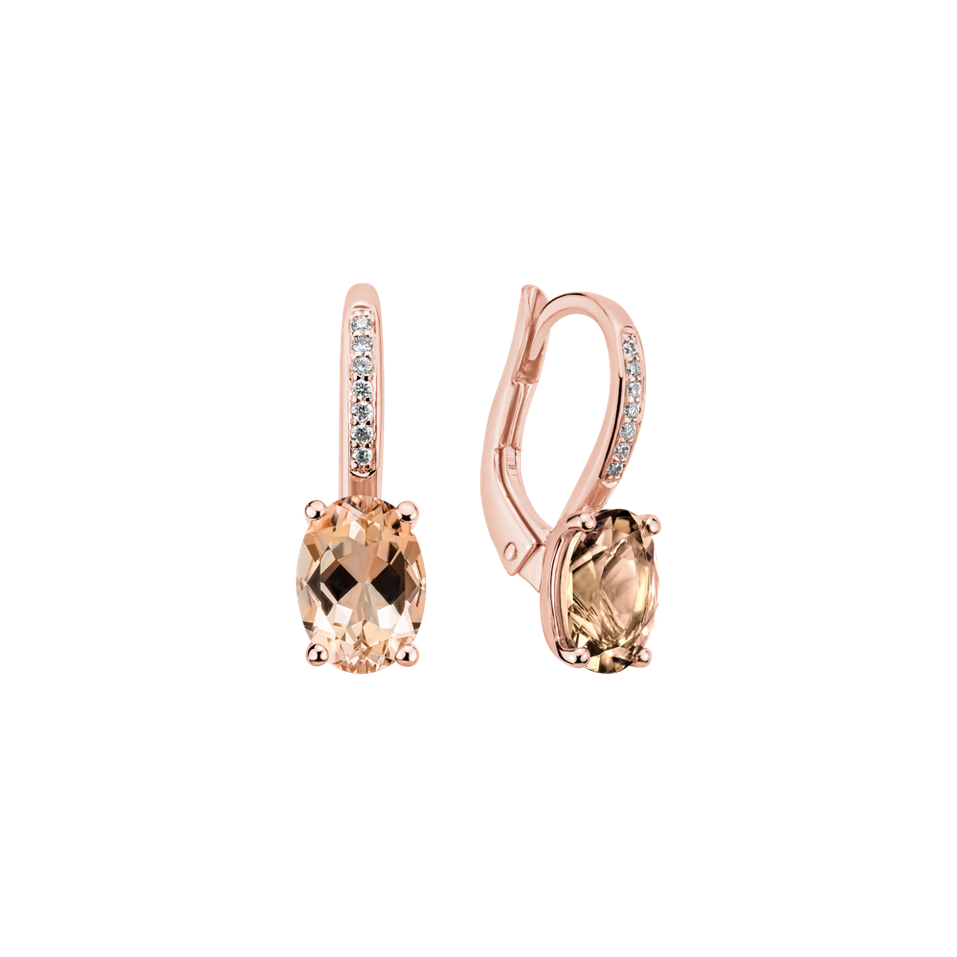 Diamond earrings with Morganite Lucrezia