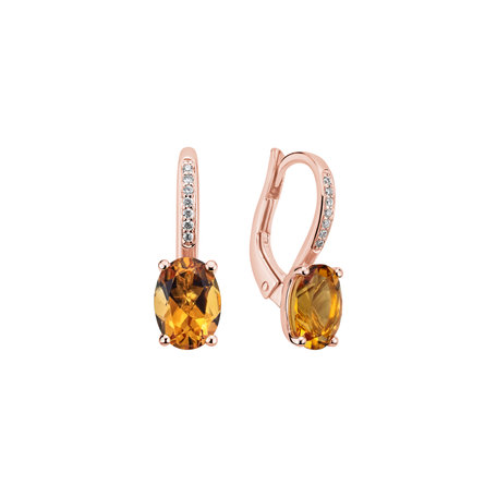 Diamond earrings with Citrine Lucrezia