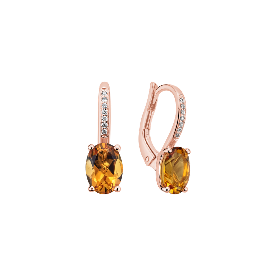 Diamond earrings with Citrine Lucrezia
