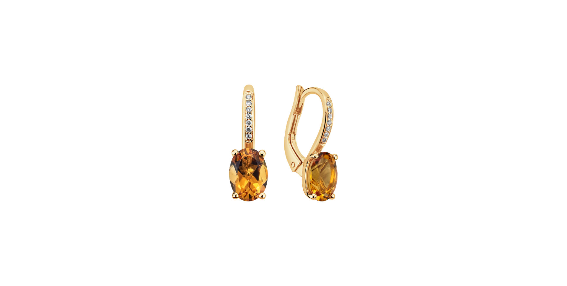 Diamond earrings with Citrine Lucrezia