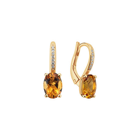 Diamond earrings with Citrine Lucrezia