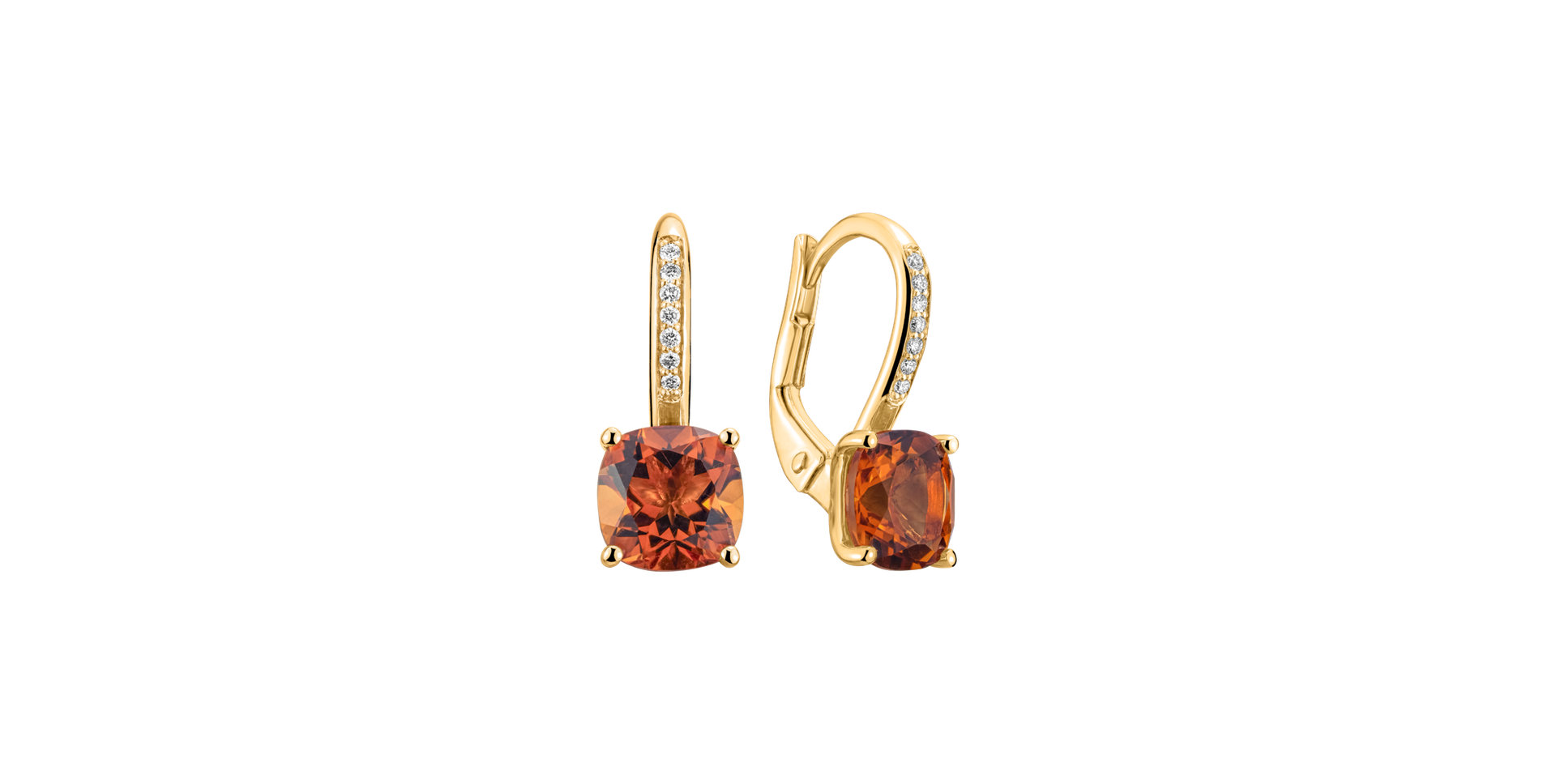 Diamond earrings with Citrine Calliope