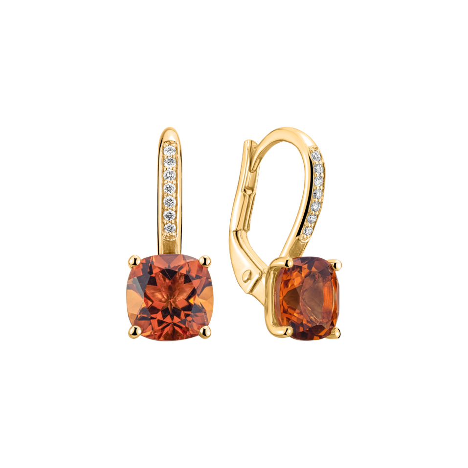 Diamond earrings with Citrine Calliope