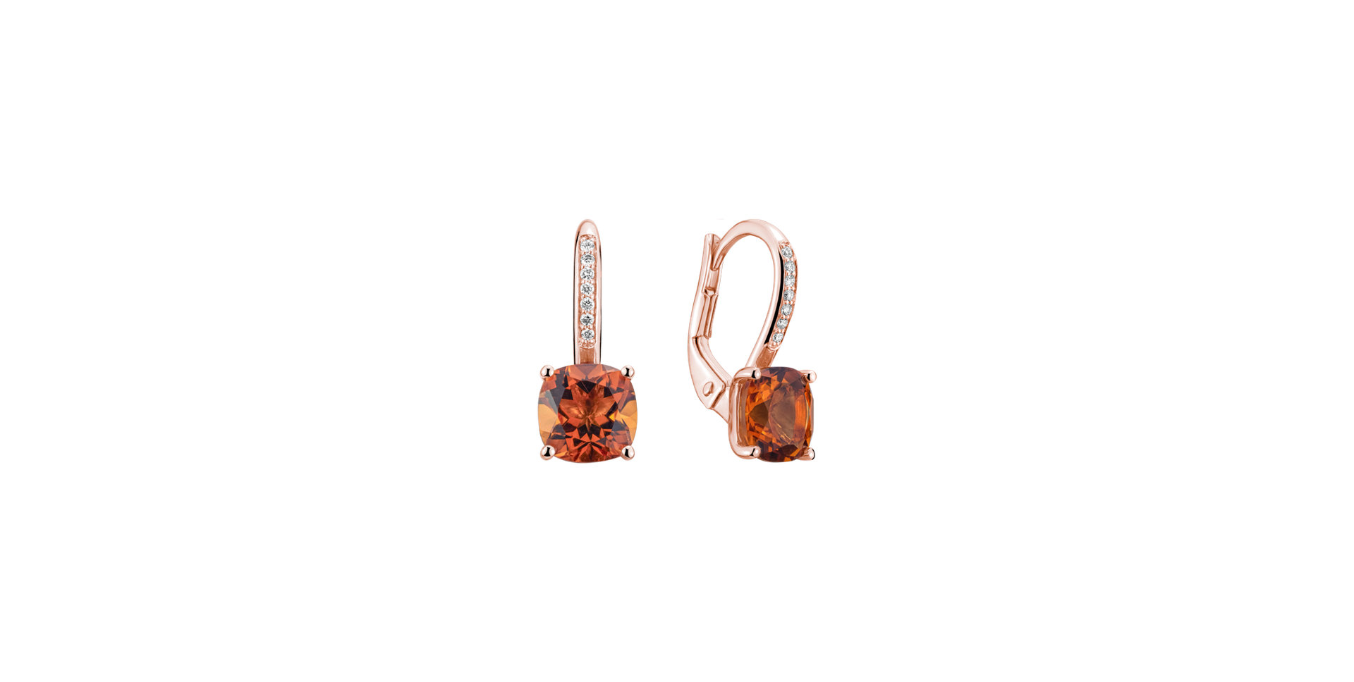 Diamond earrings with Citrine Calliope