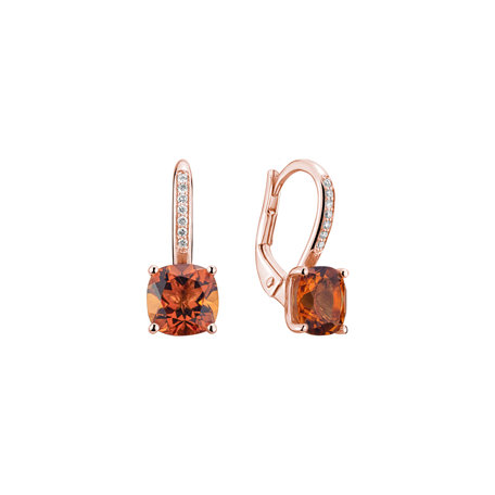 Diamond earrings with Citrine Calliope