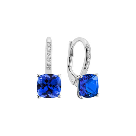 Diamond earrings with Tanzanite Calliope