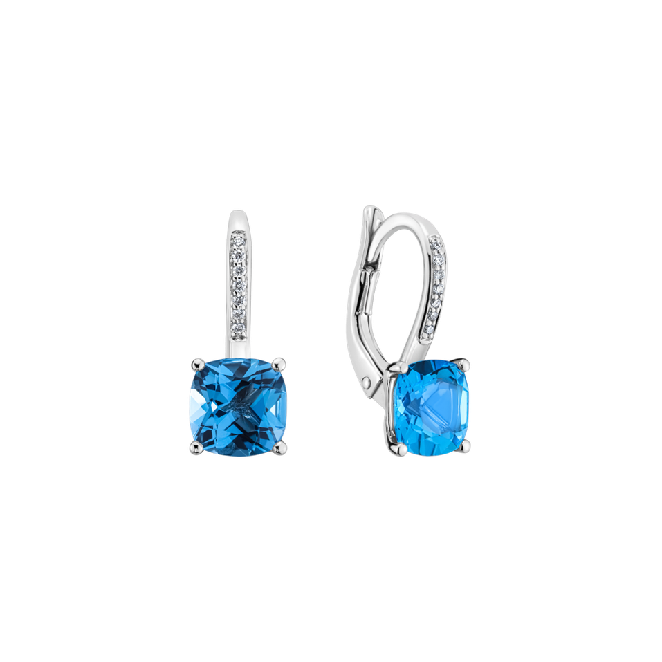 Diamond earrings with Topaz Calliope