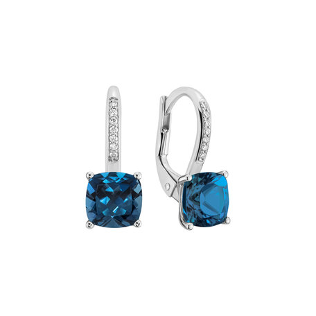 Diamond earrings with Topaz Calliope