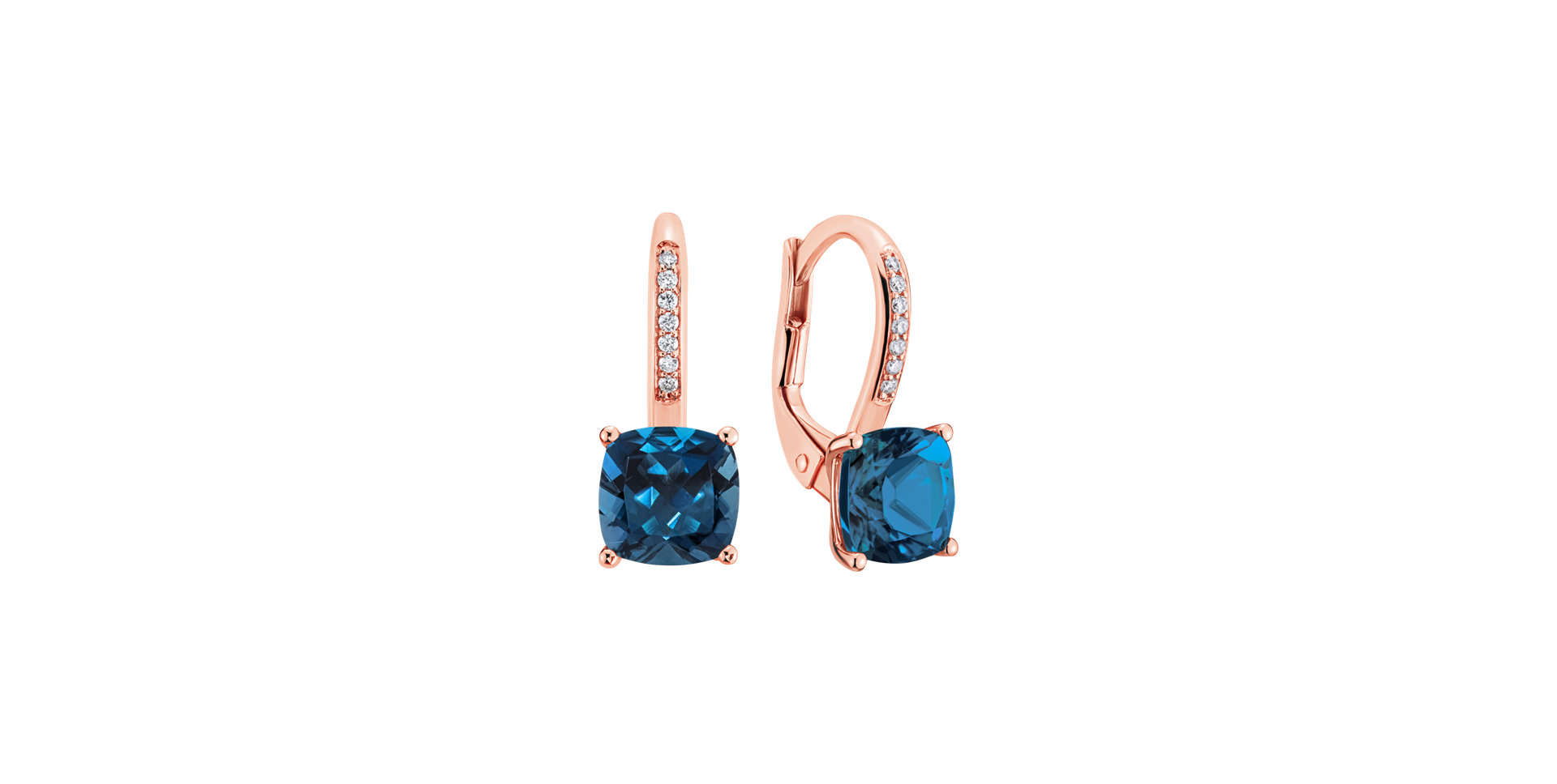 Diamond earrings with Topaz Calliope