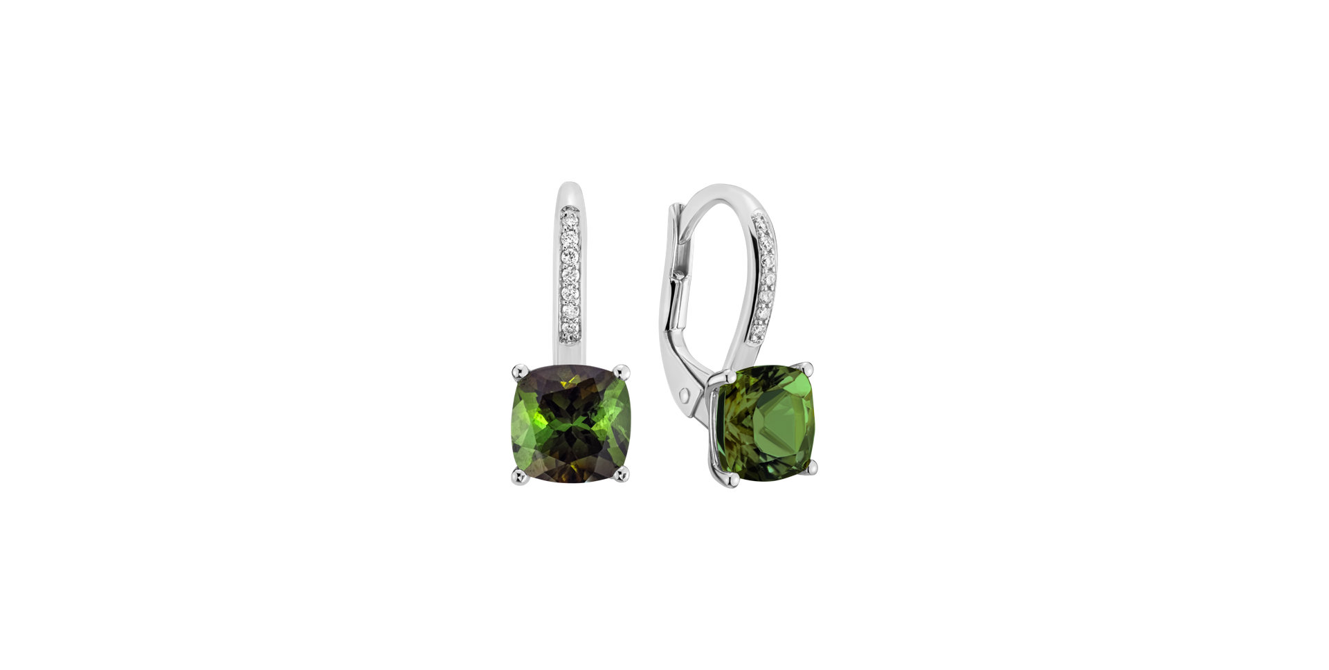 Diamond earrings with Tourmaline Calliope