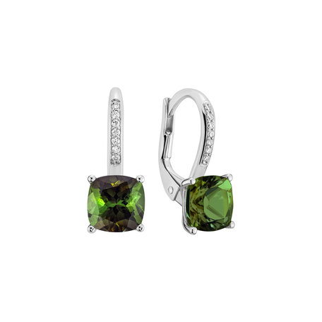Diamond earrings with Tourmaline Calliope