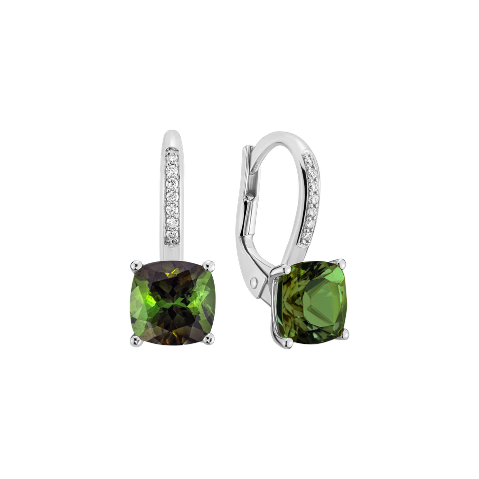 Diamond earrings with Tourmaline Calliope